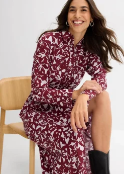 Sale Hemdblusenkleid aus fließender Viskose Damen Bekleidung·Pullover & Strickjacken|Kleider