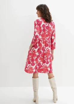 Damen bonprix Bekleidung·Pullover & Strickjacken|Kleider|Hemdblusenkleid aus fließender Viskose