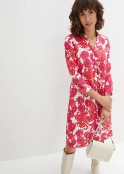 Damen bonprix Bekleidung·Pullover & Strickjacken|Kleider|Hemdblusenkleid aus fließender Viskose