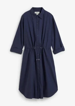 Discount Hemdblusenkleid aus Leinen-Baumwoll-Mix Damen Kleider|Bekleidung·Pullover & Strickjacken