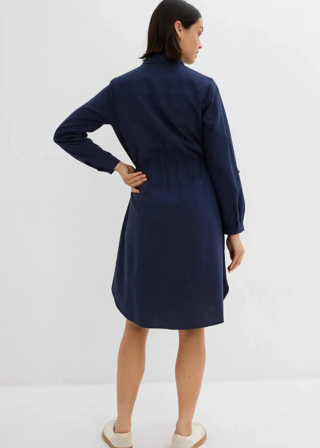 Discount Hemdblusenkleid aus Leinen-Baumwoll-Mix Damen Kleider|Bekleidung·Pullover & Strickjacken