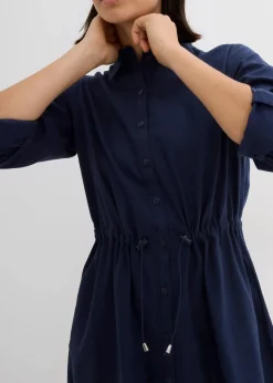 Discount Hemdblusenkleid aus Leinen-Baumwoll-Mix Damen Kleider|Bekleidung·Pullover & Strickjacken
