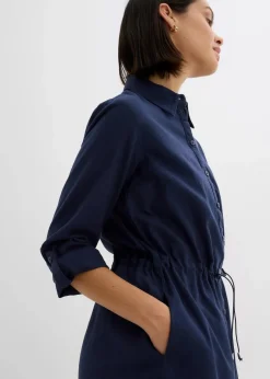 Discount Hemdblusenkleid aus Leinen-Baumwoll-Mix Damen Kleider|Bekleidung·Pullover & Strickjacken