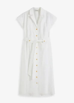 Sale Hemdblusenkleid aus Lochspitze Damen Kleider|Bekleidung·Pullover & Strickjacken