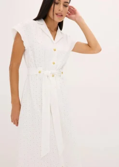 Sale Hemdblusenkleid aus Lochspitze Damen Kleider|Bekleidung·Pullover & Strickjacken