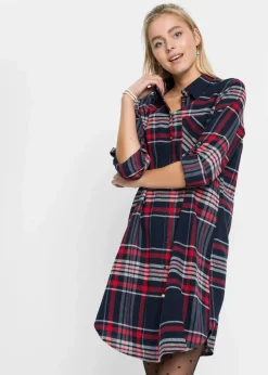 Damen bonprix Bekleidung·Pullover & Strickjacken|Kleider|Hemdblusenkleid aus reiner Baumwolle