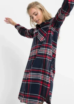Damen bonprix Bekleidung·Pullover & Strickjacken|Kleider|Hemdblusenkleid aus reiner Baumwolle