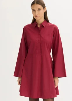 Damen bonprix Kleider|Nachhaltigere Materialien|Hemdblusenkleid aus reiner Baumwolle