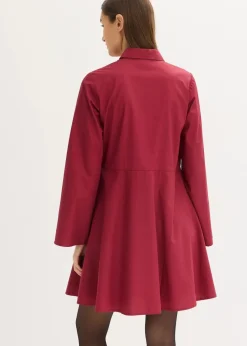 Damen bonprix Kleider|Nachhaltigere Materialien|Hemdblusenkleid aus reiner Baumwolle