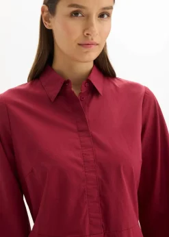 Damen bonprix Kleider|Nachhaltigere Materialien|Hemdblusenkleid aus reiner Baumwolle