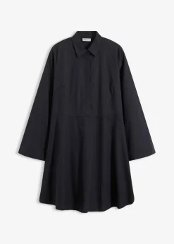 Damen bonprix Bekleidung·Pullover & Strickjacken|Nachhaltigere Materialien|Hemdblusenkleid aus reiner Baumwolle