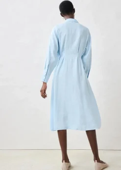 Damen bonprix Bekleidung·Pullover & Strickjacken|Kleider|Hemdblusenkleid aus reinem Leinen