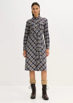 Sale Hemdblusenkleid aus softem Flanell Damen Kleider