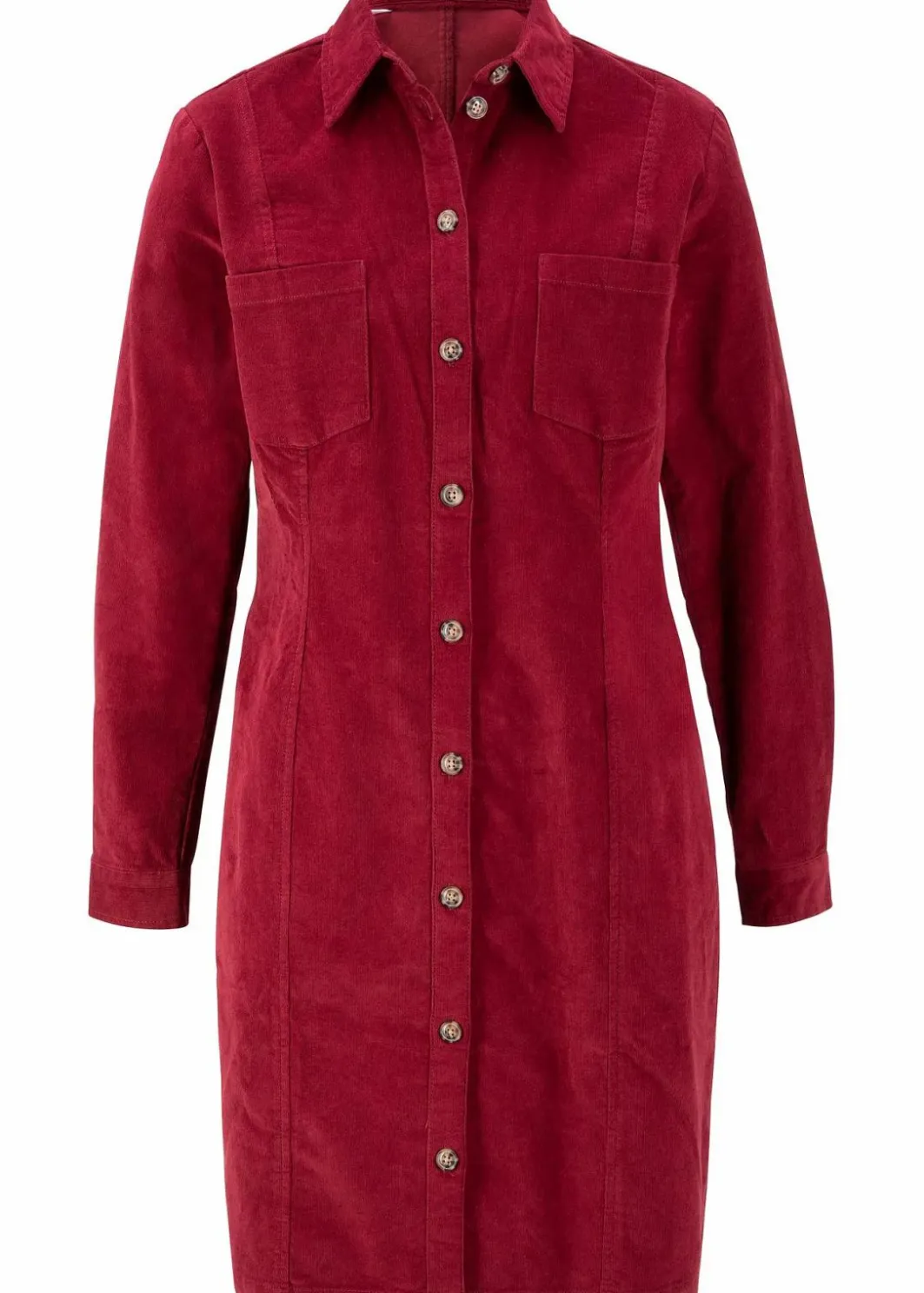 Hemdblusenkleid Cord, Stretch Damen Kleider|Bekleidung·Pullover & Strickjacken