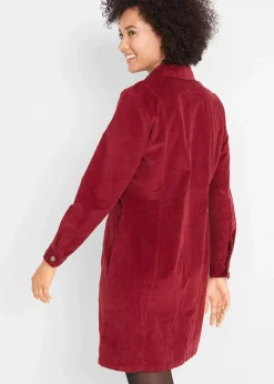 Hemdblusenkleid Cord, Stretch Damen Kleider|Bekleidung·Pullover & Strickjacken