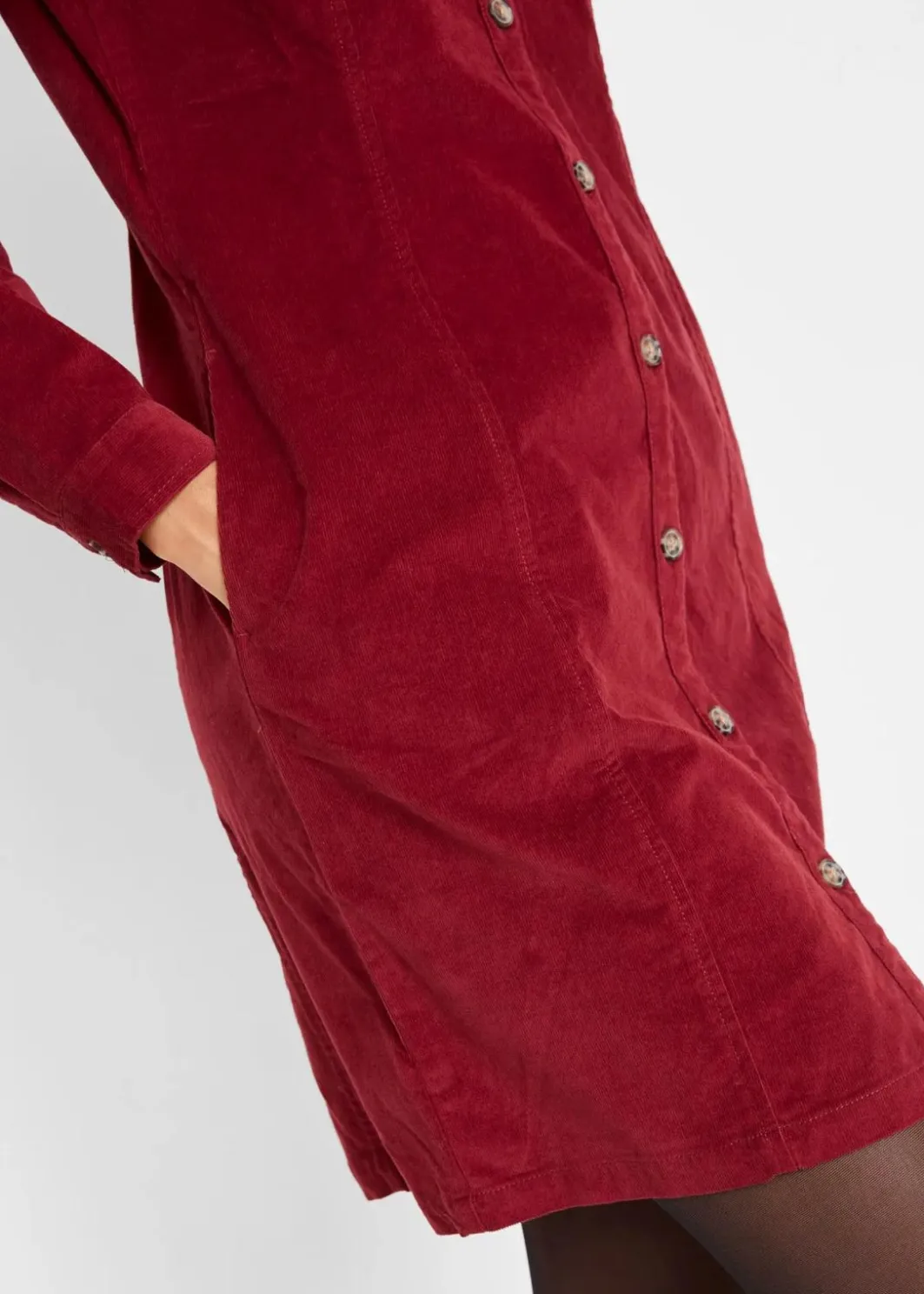 Hemdblusenkleid Cord, Stretch Damen Kleider|Bekleidung·Pullover & Strickjacken