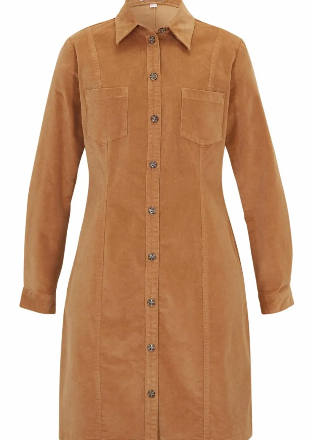 Damen bonprix Kleider|Bekleidung·Pullover & Strickjacken|Hemdblusenkleid Cord, Stretch
