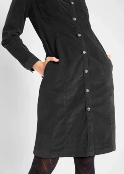 Outlet Hemdblusenkleid Cord, Stretch Damen Bekleidung·Pullover & Strickjacken|Kleider