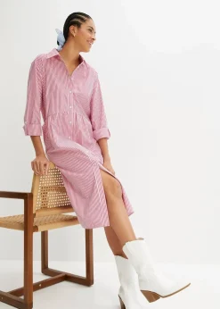 New Hemdblusenkleid gestreift Damen Bekleidung·Pullover & Strickjacken|Kleider