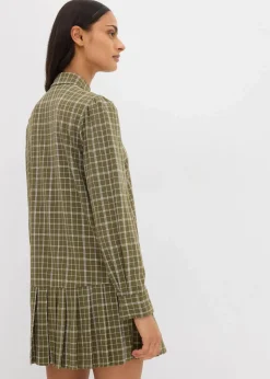 Damen bonprix Kleider|Hemdblusenkleid mit Karomuster