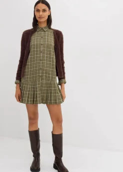 Damen bonprix Kleider|Hemdblusenkleid mit Karomuster