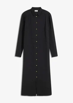 Damen bonprix Kleider|Bekleidung·Pullover & Strickjacken|Hemdblusenkleid mit Leiterspitze