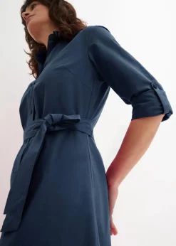 Online Hemdblusenkleid mit Lochstickerei Damen Kleider|Bekleidung·Pullover & Strickjacken