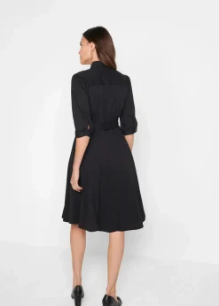 Hot Hemdblusenkleid mit Spitze und Bindeband Damen Kleider|Kurzgrößen