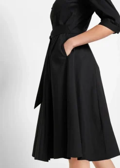 Hot Hemdblusenkleid mit Spitze und Bindeband Damen Kleider|Kurzgrößen