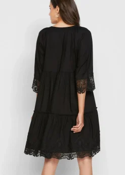 Online Hemdblusenkleid mit Spitze Damen Kleider|Bekleidung·Pullover & Strickjacken
