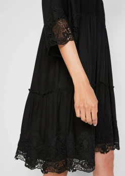 Online Hemdblusenkleid mit Spitze Damen Kleider|Bekleidung·Pullover & Strickjacken