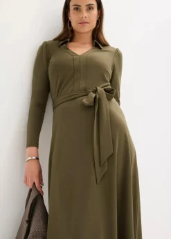 Damen bonprix Bekleidung·Pullover & Strickjacken|Kleider|Hemdblusenkleid mit Viskose