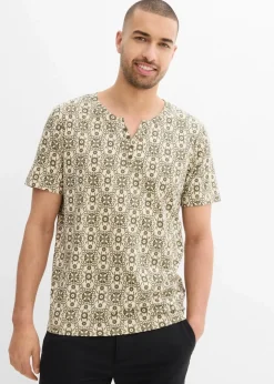 Herren bonprix Große Größen|Shirts & Polos|Henleyshirt aus reiner Baumwolle