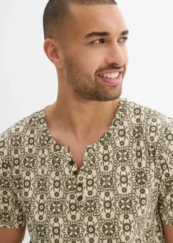 Herren bonprix Große Größen|Shirts & Polos|Henleyshirt aus reiner Baumwolle