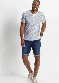 Hot Henleyshirt, aus reiner Baumwolle, Kurzarm Herren Große Größen|Shirts & Polos
