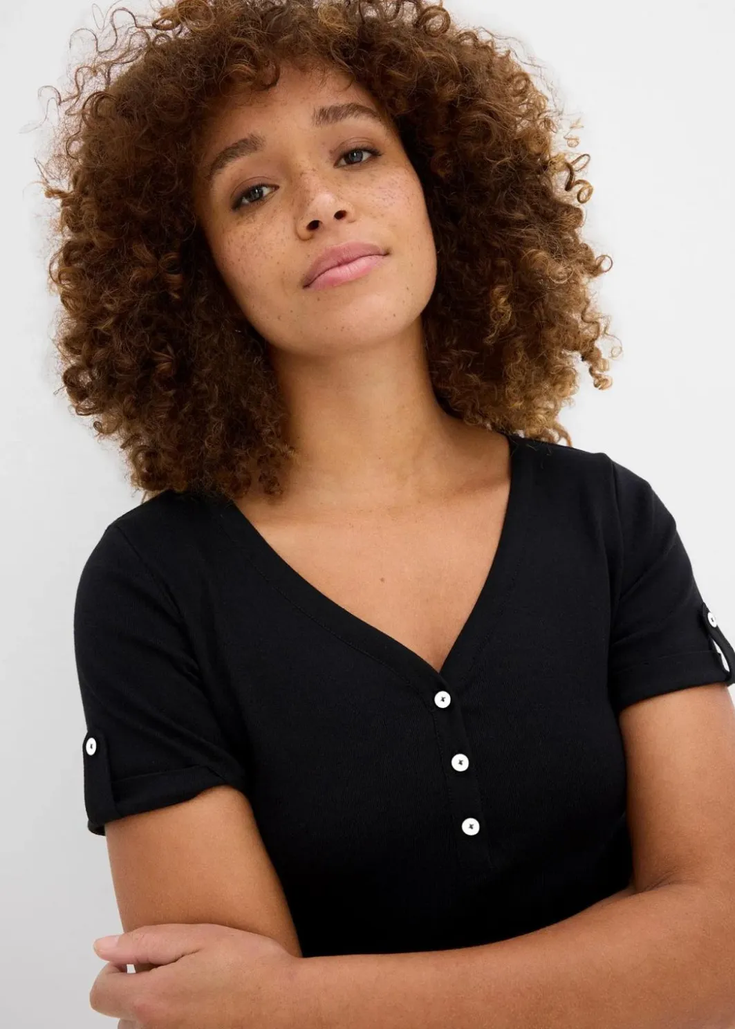 Sale Henleyshirt aus reiner Bio-Baumwolle Damen Nachhaltigere Materialien|Shirts & Tops