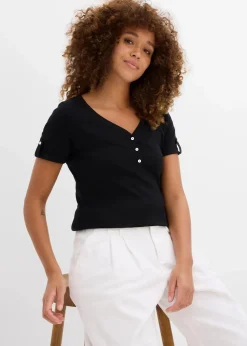 Sale Henleyshirt aus reiner Bio-Baumwolle Damen Nachhaltigere Materialien|Shirts & Tops