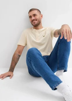 Herren bonprix Große Größen|Basics|Henleyshirt aus reiner Bio-Baumwolle (3er Pack)