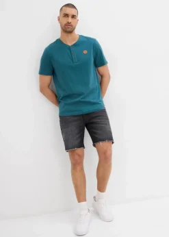Herren bonprix Basics|Shirts & Polos|Henleyshirt aus reiner Bio-Baumwolle (2er Pack)