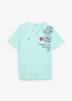 Herren bonprix Große Größen|Shirts & Polos|Henleyshirt, Kurzarm aus reiner Bio-Baumwolle
