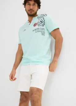 Herren bonprix Große Größen|Shirts & Polos|Henleyshirt, Kurzarm aus reiner Bio-Baumwolle