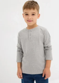 Kinder bonprix Jungen 2-8 Jahre·Nachhaltigere Materialien|Jungen 2-8 Jahre·Mehrfachpacks|Henleyshirt, Langarm mit Bio-Baumwolle (2er Pack)