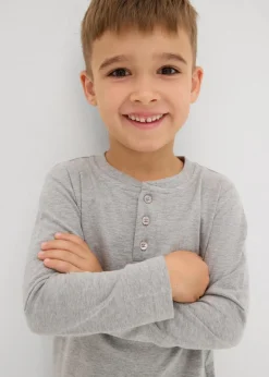 Kinder bonprix Jungen 2-8 Jahre·Nachhaltigere Materialien|Jungen 2-8 Jahre·Mehrfachpacks|Henleyshirt, Langarm mit Bio-Baumwolle (2er Pack)