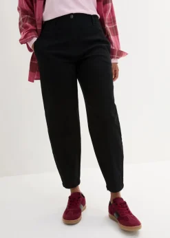 Damen bonprix Bekleidung·Kleider|Hosen|High Waist Barrel-Twillhose mit vorverlegten Seitennähten und Bequembund