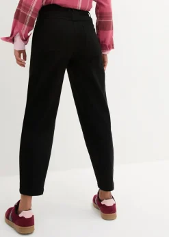 Damen bonprix Bekleidung·Kleider|Hosen|High Waist Barrel-Twillhose mit vorverlegten Seitennähten und Bequembund