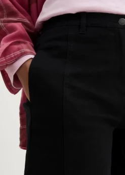 Damen bonprix Bekleidung·Kleider|Hosen|High Waist Barrel-Twillhose mit vorverlegten Seitennähten und Bequembund