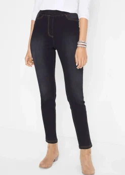 Damen bonprix Jeans|Thermobekleidung|High Waist Jeggings aus leichter, elastischer Thermoqualität mit Bequembund