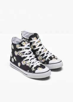 Damen bonprix Sneaker|High-Top-Sneaker aus Baumwoll-Canvas