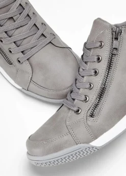Damen bonprix Gefütterte Winterschuhe|Sneaker|High-Top-Sneaker mit Reißverschluss