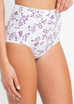 Damen bonprix Wäsche·Baumwollunterwäsche|Wäsche·Höschen|Highwaist Slip (5er Pack)